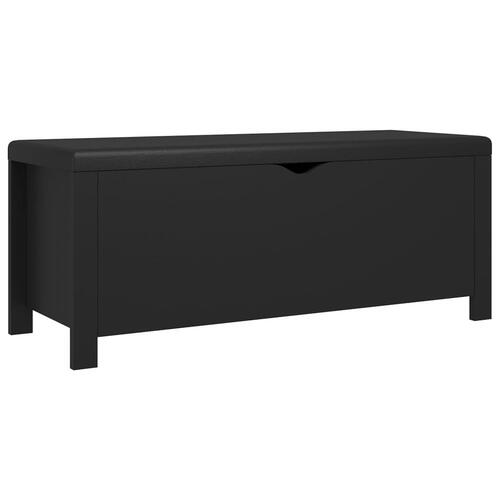 Opbevaringskasse med hynde 105x40x45 cm spånplade sort