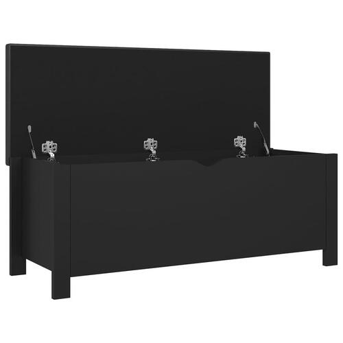 Opbevaringskasse med hynde 105x40x45 cm spånplade sort