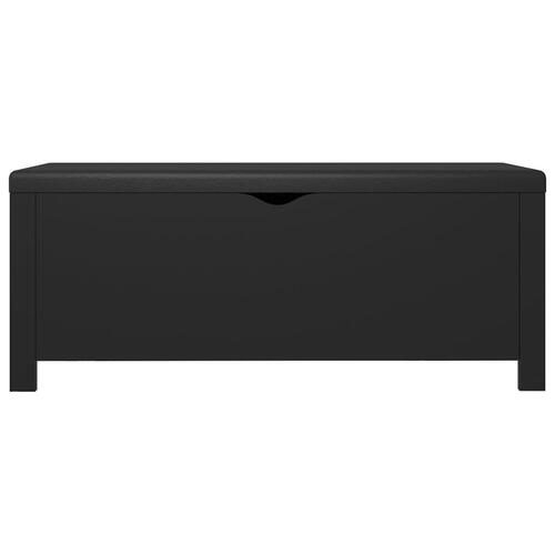 Opbevaringskasse med hynde 105x40x45 cm spånplade sort