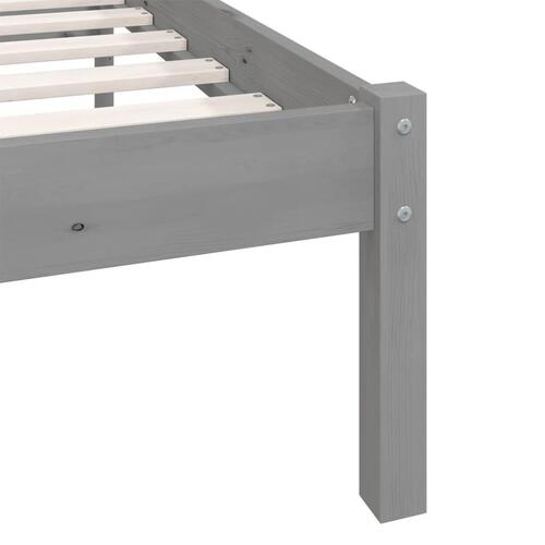 Sengeramme 150x200 cm King Size massivt fyrretræ grå