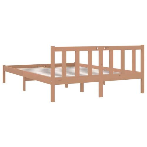 Sengeramme 150x200 cm King Size massivt træ gyldenbrun