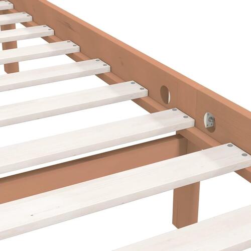 Sengeramme 150x200 cm King Size massivt træ gyldenbrun