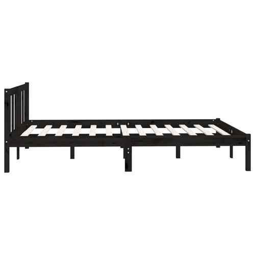 Sengeramme 150x200 cm King Size massivt fyrretræ sort