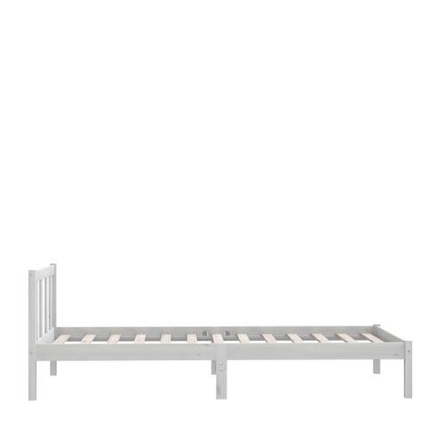 Sengeramme 90x190 cm Single massivt fyrretræ hvid