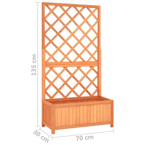 Plantekasse med espalier 70x30x135 cm massivt fyrretræ brun