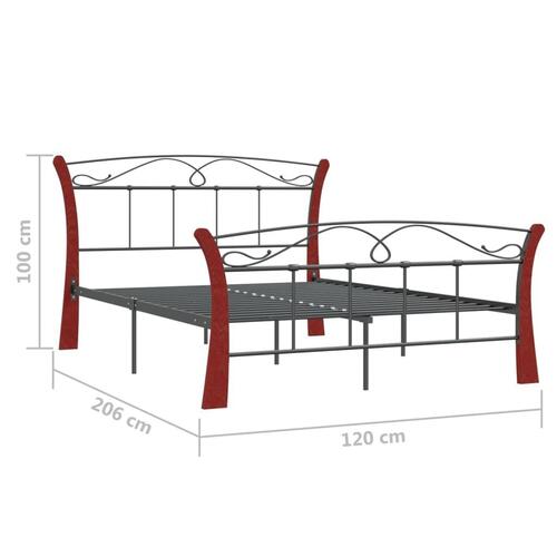 Sengestel 120x200 cm metal sort
