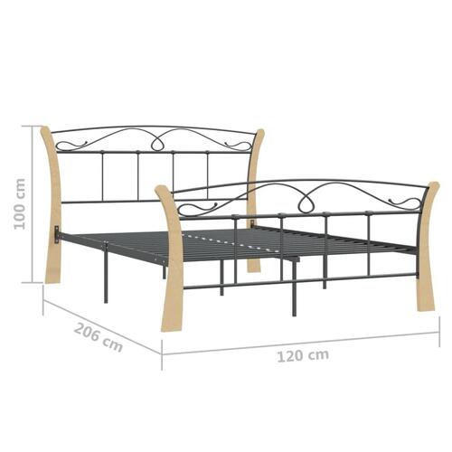 Sengestel 120x200 cm metal sort
