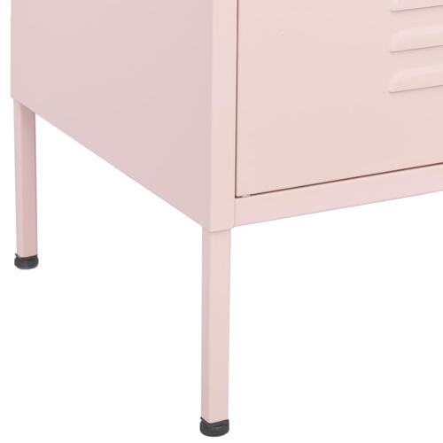 Opbevaringsskab 80x35x101,5 cm stål lyserød