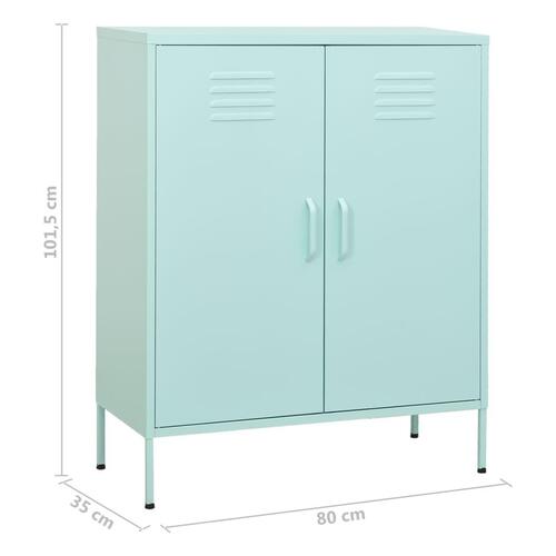 Opbevaringsskab 80x35x101,5 cm stål mintgrøn