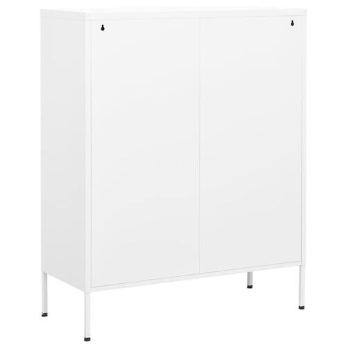 Opbevaringsskab 80x35x101,5 cm stål hvid