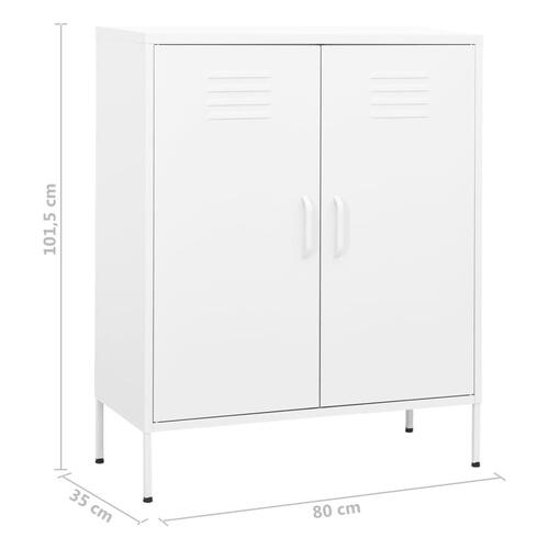 Opbevaringsskab 80x35x101,5 cm stål hvid