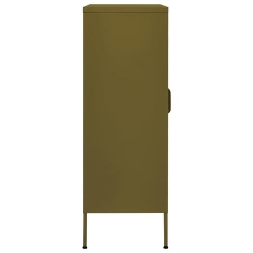 Opbevaringsskab 80x35x101,5 cm stål olivengrøn