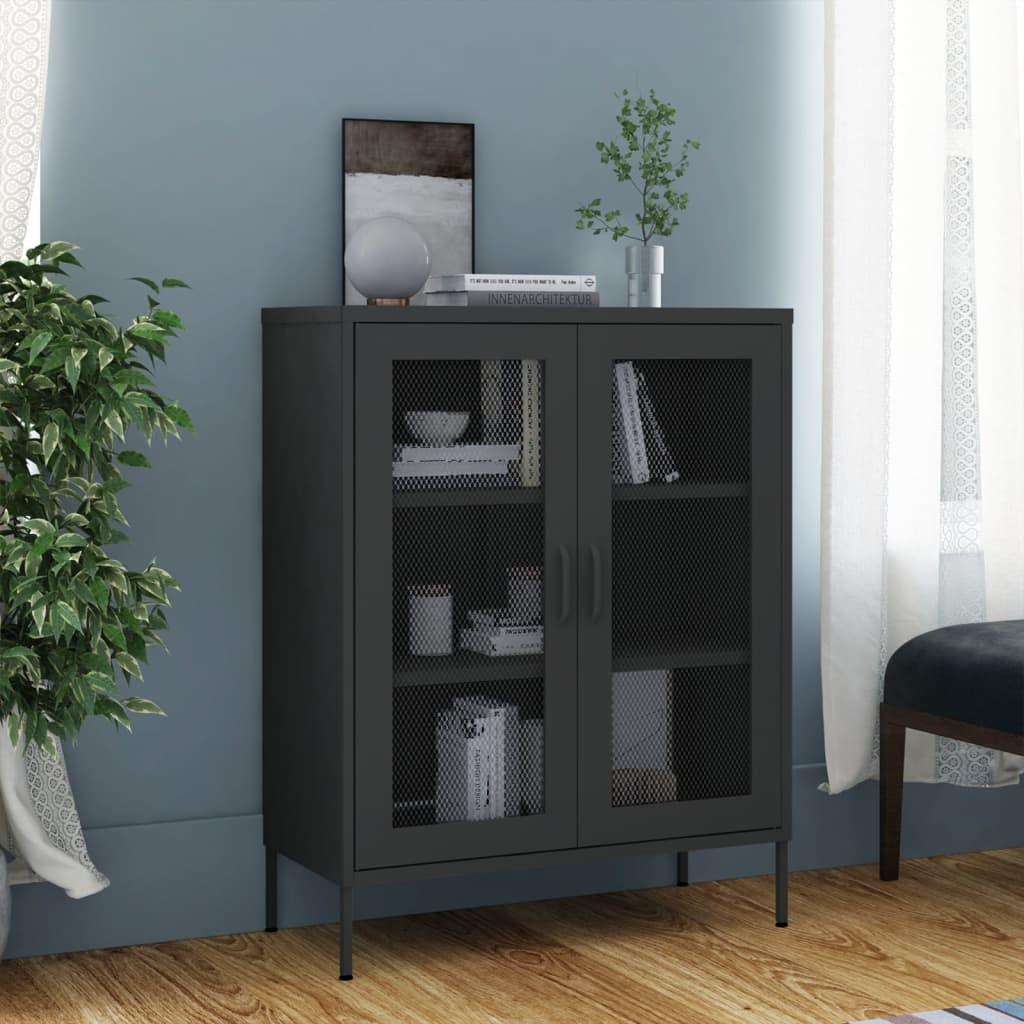Opbevaringsskab 80x35x101,5 cm stål antracitgrå billede