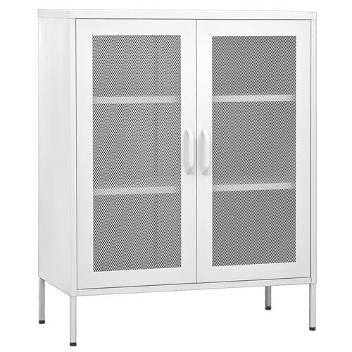 Opbevaringsskab 80x35x101,5 cm stål hvid