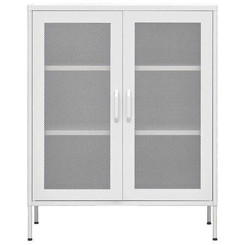 Opbevaringsskab 80x35x101,5 cm stål hvid