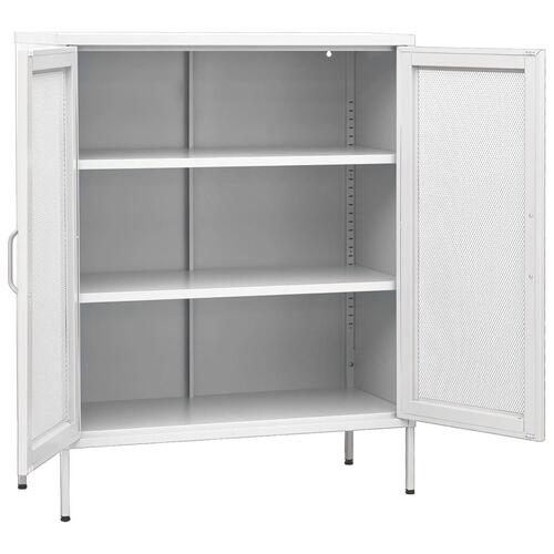 Opbevaringsskab 80x35x101,5 cm stål hvid