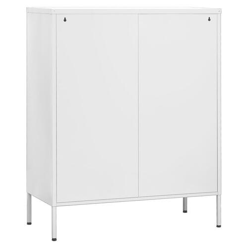 Opbevaringsskab 80x35x101,5 cm stål hvid