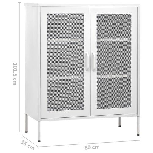 Opbevaringsskab 80x35x101,5 cm stål hvid