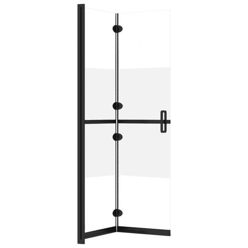 Foldbar brusevæg 110x190 cm halvt matteret sikkerhedsglas
