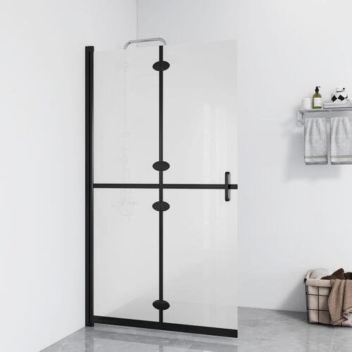 Foldbar brusevæg 80x190 cm matteret sikkerhedsglas