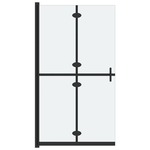 Foldbar brusevæg 100x190 cm matteret sikkerhedsglas