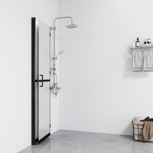 Foldbar brusevæg 110x190 cm matteret sikkerhedsglas