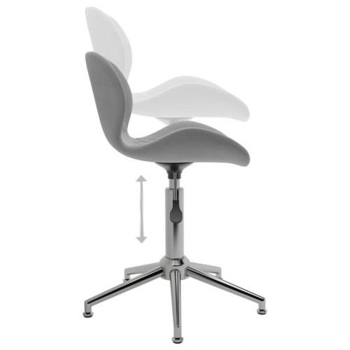 Drejelig kontorstol fløjl lysegrå
