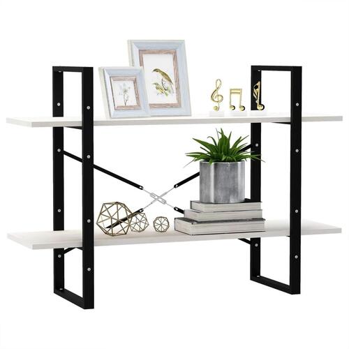 Bogreol med 2 hylder 100x30x70 cm massivt fyrretræ hvid
