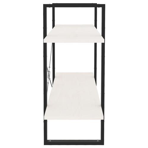 Bogreol med 2 hylder 100x30x70 cm massivt fyrretræ hvid