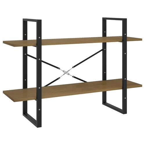 Bogreol 100x30x70 cm 2 hylder massivt fyrretræ