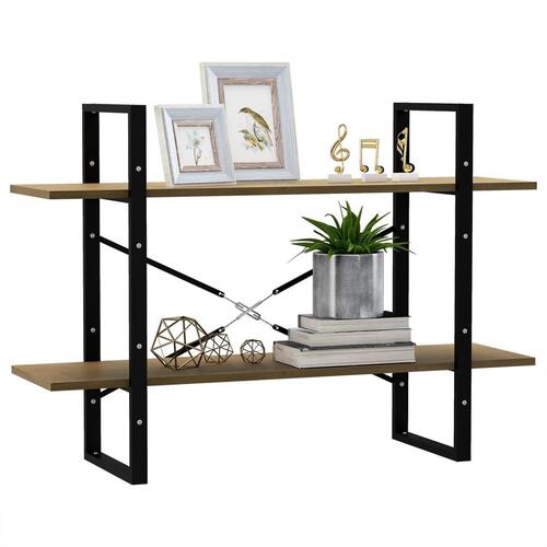 Bogreol 100x30x70 cm 2 hylder massivt fyrretræ
