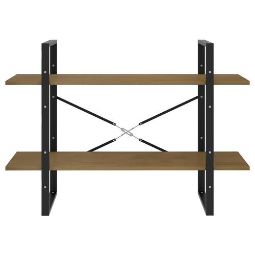 Bogreol 100x30x70 cm 2 hylder massivt fyrretræ