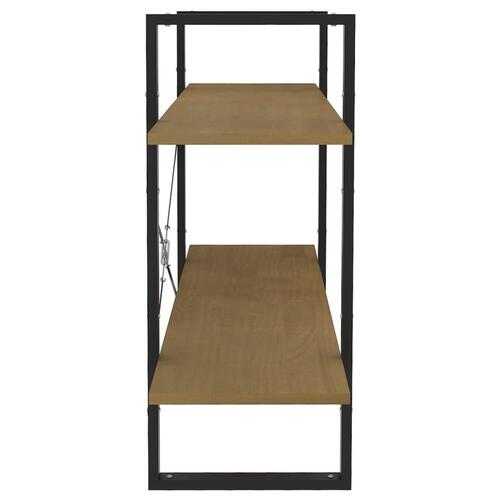 Bogreol 100x30x70 cm 2 hylder massivt fyrretræ
