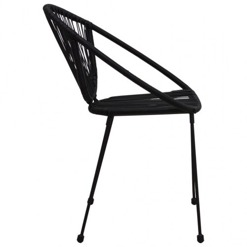 Udendørs spisebordssæt 3 dele i sort PVC-rattan - bord og 2 stole