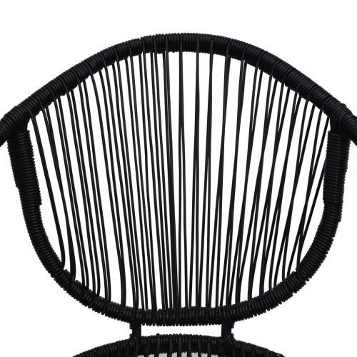 Udendørs spisebordssæt 3 dele i sort PVC-rattan - bord og 2 stole