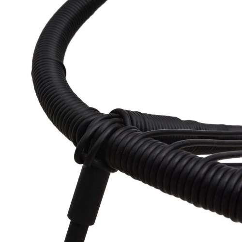 Udendørs spisebordssæt 3 dele i sort PVC-rattan - bord og 2 stole