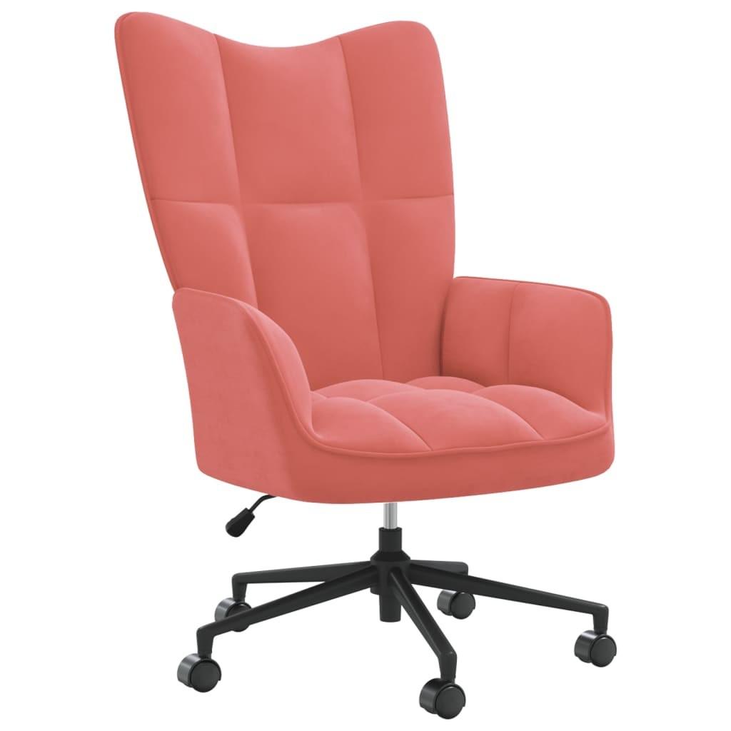 Lænestol fløjl pink
