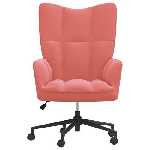 Lænestol fløjl pink