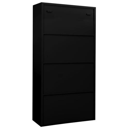 Kontorskab 90x40x180 cm stål sort
