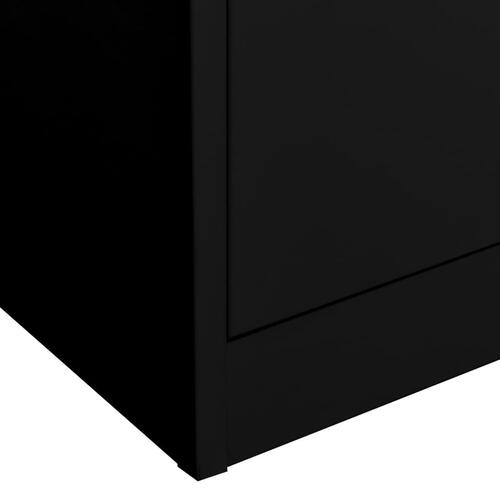 Kontorskab 90x40x180 cm stål sort