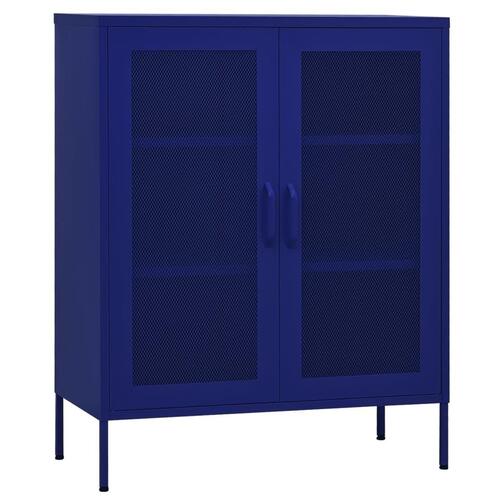 Opbevaringsskab 80x35x101,5 cm stål marineblå
