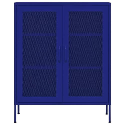 Opbevaringsskab 80x35x101,5 cm stål marineblå