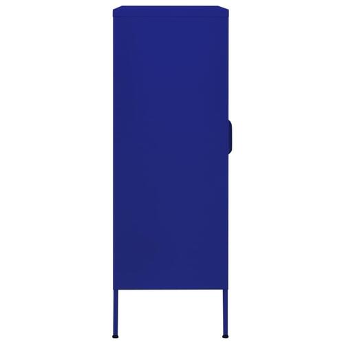 Opbevaringsskab 80x35x101,5 cm stål marineblå