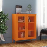 Opbevaringsskab 80x35x101,5 cm stål orange