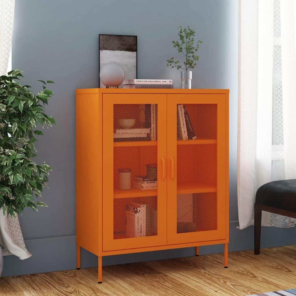 Opbevaringsskab 80x35x101,5 cm stål orange