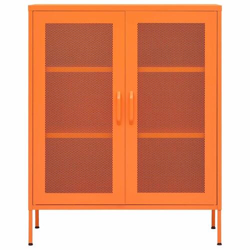 Opbevaringsskab 80x35x101,5 cm stål orange