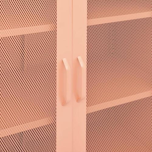 Opbevaringsskab 80x35x101,5 cm stål lyserød