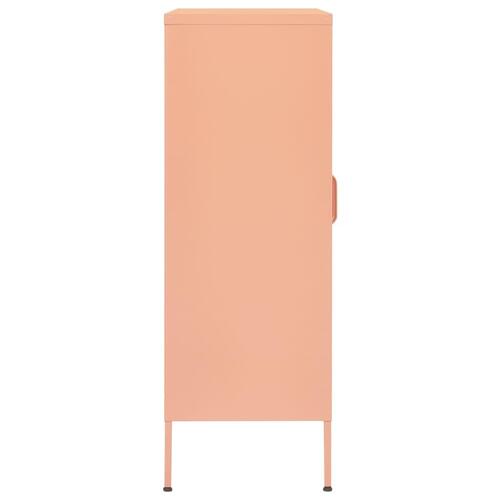 Opbevaringsskab 80x35x101,5 cm stål lyserød