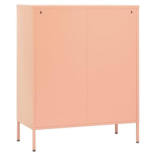Opbevaringsskab 80x35x101,5 cm stål lyserød