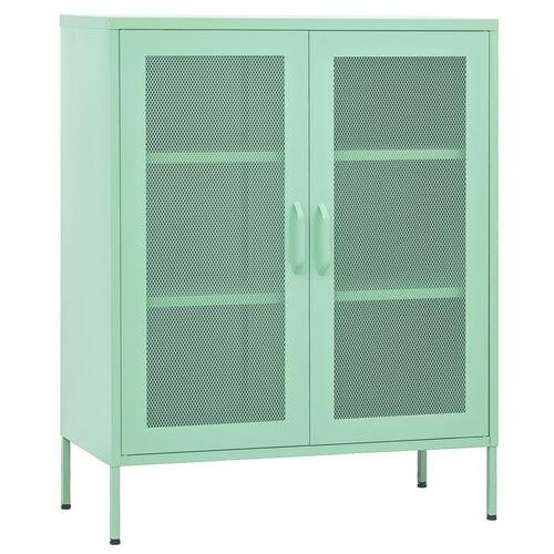 Opbevaringsskab 80x35x101,5 cm stål mintgrøn